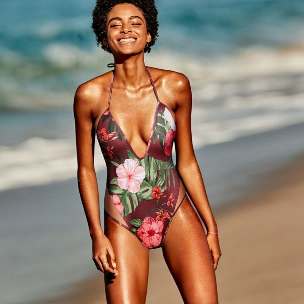 VS PINK Floral One Piece Swimsuit